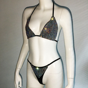 STOCK SANS REMBOURRAGE Ensemble bikini à strass <span class=keywords><strong>Maillot</strong></span> <span class=keywords><strong>de</strong></span> <span class=keywords><strong>bain</strong></span> <span class=keywords><strong>Tanga</strong></span> effronté <span class=keywords><strong>Maillot</strong></span> <span class=keywords><strong>de</strong></span> <span class=keywords><strong>bain</strong></span> à diamants - Product Image 4