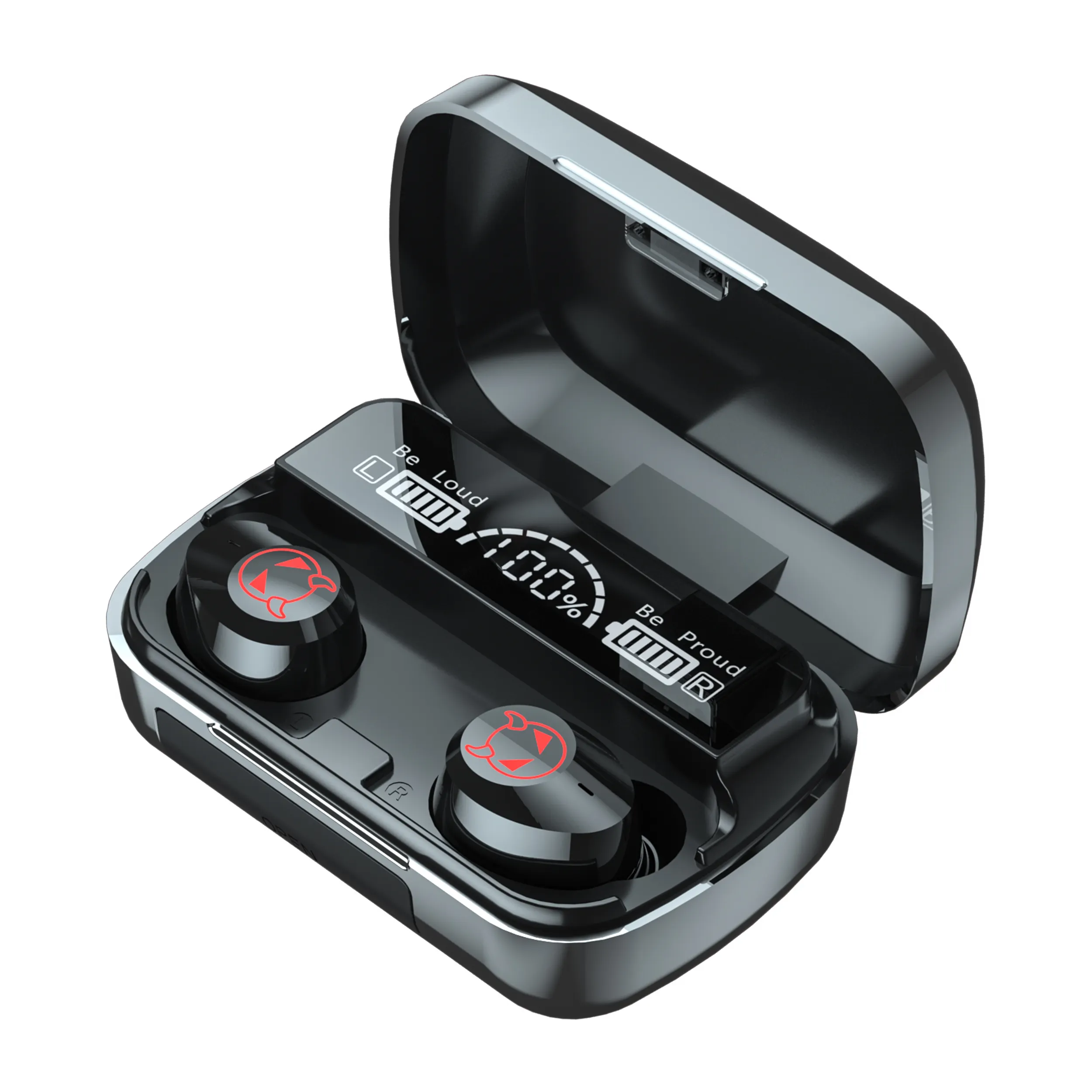 Yeni dijital gösterge gerçek kablosuz stereo kulaklık v5.1 bt kablosuz kulaklık ile led dijital ekran
