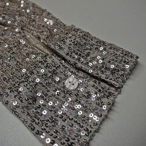 Camicette alla moda Sexy da discoteca a maniche lunghe Camicia ampia con paillettes lucide <span class=keywords><strong>argento</strong></span> per abiti da donna - Product Image 5