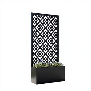Macetero Moderno de Hierro Negro con Diseño de Patrón de Árbol, Decoración de Jardín para Exteriores, Acabado con Recubrimiento en Polvo - Product Image 4