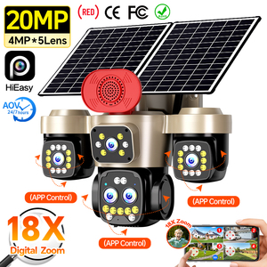 Caméra <span class=keywords><strong>de</strong></span> sécurité solaire 4G à cinq objectifs, zoom numérique 18X, suivi automatique humanoï<span class=keywords><strong>de</strong></span>, étanche IP66 pour extérieur - Product Image 1