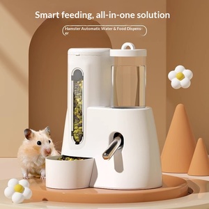 Distributeur automatique 2-en-1 de bouteille d'eau et de bol de nourriture pour <span class=keywords><strong>hamsters</strong></span> avec conception anti-renversement - Matériau plastique pour <span class=keywords><strong>hamsters</strong></span> - Product Image 2