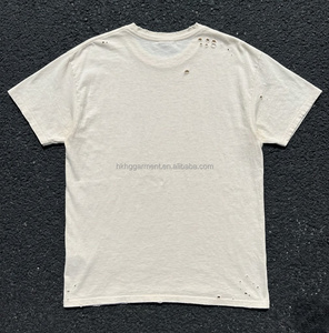 Camiseta de corte holgado y ligero de algodón con logo estampado digital, efecto vintage desgastado, estilo oversize para hombre. - Product Image 2