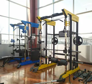 Professionele Multifunctionele Gym Apparatuur Multi Station Squat Rack Cross Over Trainer Machine Alles In Een Maquina Smith Machine