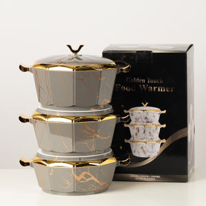 Ensemble de 3 Bols Luxe 2L 2.5L 3L en Acier Inoxydable Chaud/Froid, Isothermes pour Soupe et <span class=keywords><strong>Salade</strong></span>, Usage Professionnel en Cuisine - Product Image 2