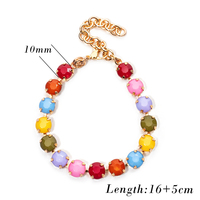 Bracelet réglable en résine arc-en-ciel CENDA, plaqué or, serti de griffes, avec perles colorées, chaîne de bracelet bonbon, bijoux pour femmes, cadeau