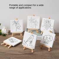 Mini chevalet en bois et ensemble de cadres photo DIY pour enfants, couleurs personnalisables, fournitures de peinture à l'huile acrylique avec impression UV de haute qualité