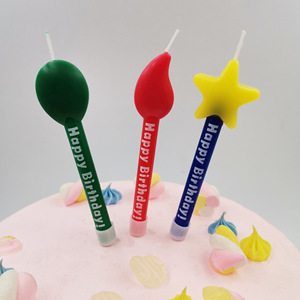 Recién llegado, 3 uds., velas coloridas de cumpleaños, fuegos artificiales para cumpleaños, pastel, llamas, forma, velas de pastel de fiesta feliz para Cumpleaños de Niños - Product Image 3