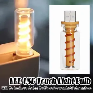 Mini mờ USB điều khiển cảm ứng <span class=keywords><strong>LED</strong></span> ánh sáng ban đêm bóng đèn DC 5V di động chiếu sáng đèn lạnh ấm cắm trại bầu không khí sợi đốt Retro - Product Image 2