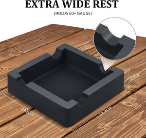 Cendrier d'extérieur en silicone pour cigares, grand modèle, pour terrasse, quatre fentes, résistant à la chaleur, incassable, carré, décoratif, pour la maison - Product Image 5