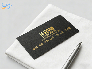 Papier d'affaires personnalisé de luxe avec motif gaufré et dorure à chaud |   Cartes de visite professionnelles industrielles en carton texturé noir épais de qualité supérieure - Product Image 5