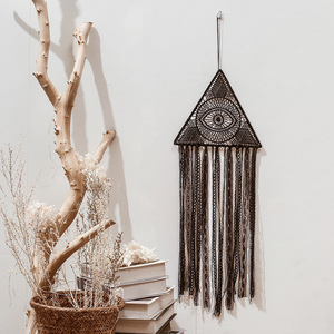 Hecho a mano de Bohemia negro diseño de pared decoración del hogar Decoración decoración Macrame atrapasueños - Product Image 2
