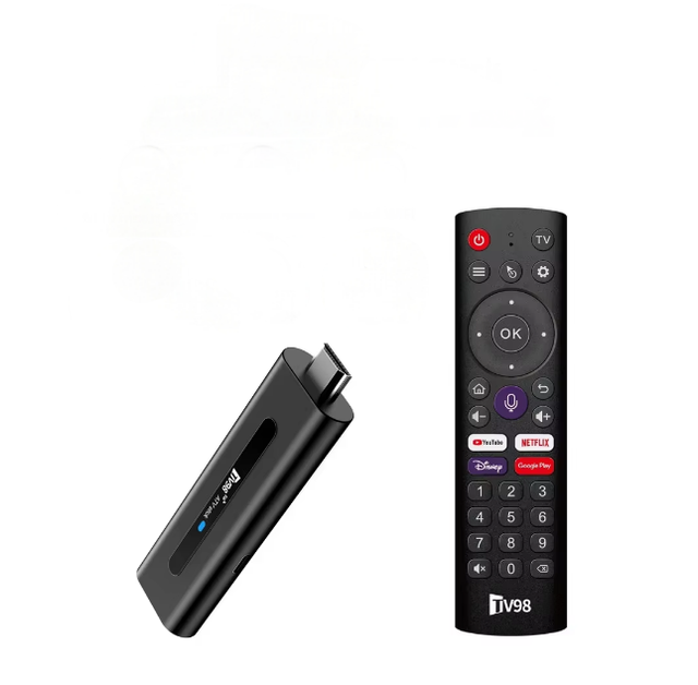 TV98 ATV 4K Smart TV Stick Android 14 Allwinner H313 2.4G 5G WiFi Support OTA Player BT5.0 2GB 16GB Voice Remote Plastic TV Box