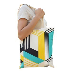 Nouveauté : Sac fourre-tout en toile à longue poignée, motif personnalisé, fermeture éclair, prix compétitif, sac de shopping promotionnel réutilisable - Product Image 1