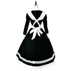 Zixiao British Style Maid Dress Long Sleeve Black Polyester Women Adult Cosplay Costume Anime Lolita Uniform - Product Image 3