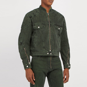 Offre Spéciale en détresse vélo mode <span class=keywords><strong>vert</strong></span> racing moto veste décontractée pour hommes veste en <span class=keywords><strong>jean</strong></span> - Product Image 1