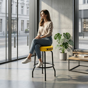 Taburete de Bar Giratorio Moderno con Base Cromada, Asiento Alto Comercial para Clubes <span class=keywords><strong>y</strong></span> <span class=keywords><strong>Bares</strong></span> - Product Image 1