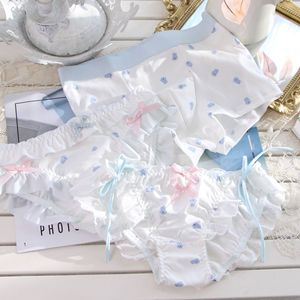 Ropa interior de algodón transpirable con lazo japonés lindo y estampado floral, de tiro bajo y alta elasticidad, talla grande, ODM, para parejas, Half-awake <span class=keywords><strong>Mary</strong></span> - Product Image 6