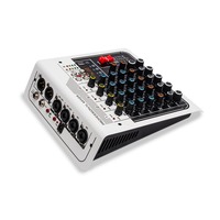 Mini Mezclador de Audio de 6 Canales, Consola de DJ/Mezclador de Audio con Mezclador de Audio USB de 6 Canales Integrado para Estudio