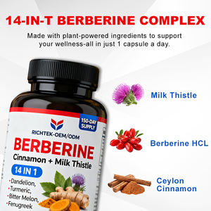Kaneelmelkdistel Met Paardenbloem Kurkuma Bittere Meloen Fenegriek <span class=keywords><strong>Capsules</strong></span> Veganistische Immuunvoedingssupplementen - Product Image 3