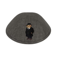 Yihaoyi Ensemble de Kippa Brodé Motif Ours, 6 Styles, Yarmulke à 4 Panneaux, Style Preppy, Chapeau de Prière Juif pour Bar Mitzvah et Cadeau