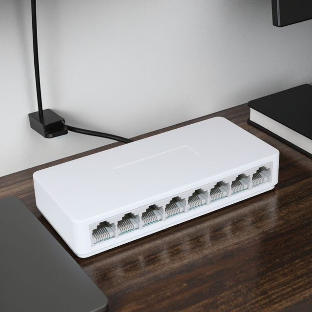 8 Port 100Mbps Unmanaged Ethernet Switch for CCTV Camera Network Compact Plug Play Desktop Mini Switch in Stock 1.6Gbps Capacity