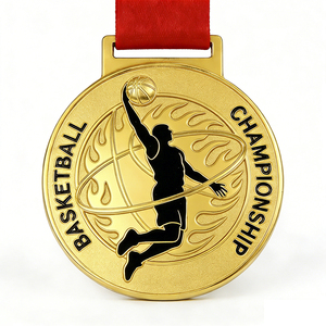 Medallas Deportivas <span class=keywords><strong>de</strong></span> Baloncesto JINZUN con Logotipo Personalizado, Nuevo Estilo, Metálicas, Bañadas en Oro, Medalla Conmemorativa para el Mejor Tirador, Regalos - Product Image 1