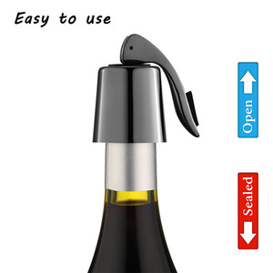 Wijnfles Stop Roestvrij Staal Wijn <span class=keywords><strong>Stopper</strong></span> Fles Vacuüm Herbruikbare Geschenken Voor Wijnliefhebbers - Product Image 2