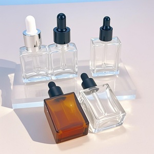 Matte Amber Drop <b>Bottle</b> 15ml Square Shape Transparent Glass <b>Dropper</b> <b>Bottles</b> Essential Oil Serum Cosmetics Screen <b>Bottles</b> - Product Image 3