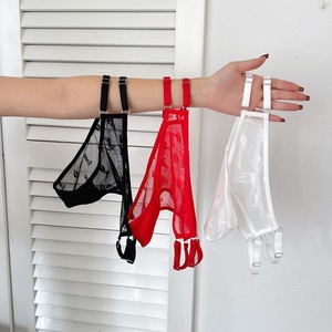 Wholesale <b>Women</b> Adjustable Double Strap Sheer Mesh Underwear Letter Jacquard Sexy T-back Ladies <b>Intimate</b> Lingerie OEM ODM - Product Image 4