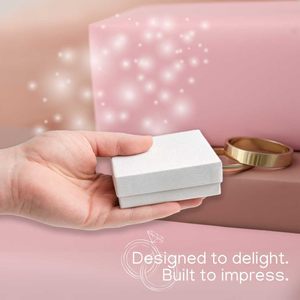 Confezioni Regalo per Gioielli, Set da 6, 8.9x8.9x2.5 CM, in Cartone Imbottito di Cotone con Coperchio per Orecchini, Bracciali, Collane, Prodotto in Cina - Product Image 5
