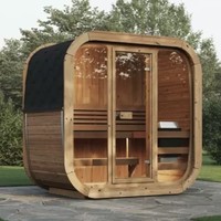 2025 poêle de sauna électrique HARVIA de haute qualité verre panoramique et cabane de jardin extérieure en bois de cèdre rouge avec d'excellentes ventes