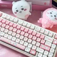 Kawaii Keycaps for Mechanical Keyboard MOA Profile PBT Material Dye-Sublimation MX Type Cute Keycap Girl Series