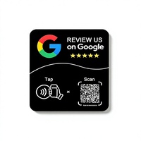 Carte d'avis d'hôtel personnalisable avec code QR NFC NTAG213, carte PVC noire mate avec dos adhésif imperméable