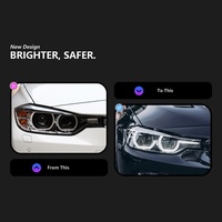 Pour F30 2012-2019 : Ensemble de phares modifiés de type cuillère Xénon vers LED avec température de couleur 6000K, 6000 lumens et accessoires de clignotants