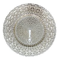 Nouvelles Assiettes de Présentation et Plats en Verre Argenté Gravé Style Européen Écologiques et Créatifs de 13 Pouces pour Mariages 2025