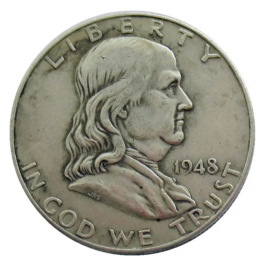 סט שלם העתק פרנקלין חצי דולר 35 יחידות (1948-1963) מטבעות הנצחה דקורטיביים לא מגנטיים בציפוי כסף