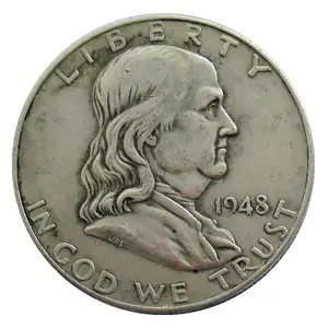 Seluruh Set replika Franklin setengah dolar 35 buah (1948-1963) Perak Disepuh tidak magnetik dekoratif koin peringatan