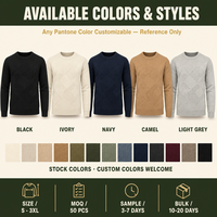 Pull en maille personnalisé OEM pour homme, mélange de mohair, col rond, chaud, avec logo frontal, fabrication en usine, vente en gros, hiver