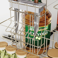 Panier de rangement étroit coulissant en acier inoxydable pour armoire à vin et organisation des aliments secs dans la cuisine