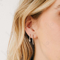 Gemnel Luxury Wedding Jewelry 925 Silver Drop Tennis Pear Stud Earring