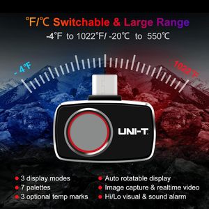 Caméra thermique pour smartphone UTi260M avec résolution IR 256x192, 7 palettes, fréquence de rafraîchissement 25Hz, 49152 pixels, enregistrement vidéo - Product Image 3