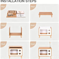 Table de chevet et armoire en bois Dongma pour chat avec coussin amovible et lavable, jouets pour chat universels toute l'année