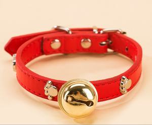 Neue Leder-Haustier halsbänder Hübsches Katzen halsband Luxus-Hunde halsband mit Noise Reduction Processing Bell - Product Image 6