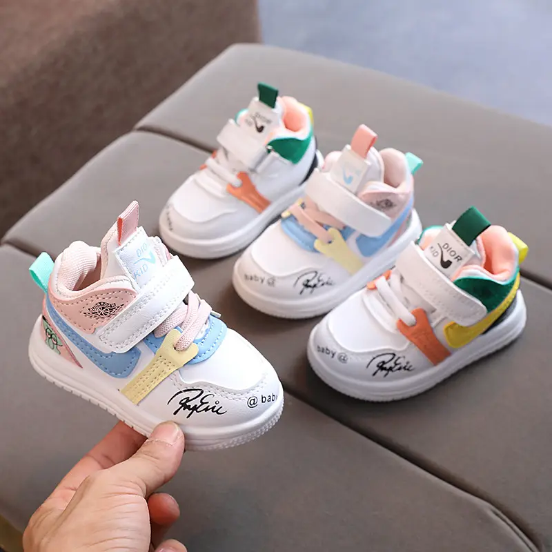 Automne nouveau 0-3 ans chaussures de sport pour enfants infantile semelle souple chaussures de marche mâle et femelle bébé respirant chaussures en maille