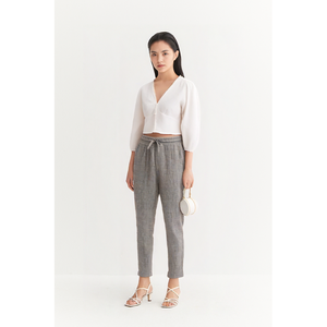 <span class=keywords><strong>Pantaloni</strong></span> Casual Versatili in Tessuto Leggero e Traspirante, Texture Morbida in Tonalità Grigie, con Coulisse, Comodi e Rilassati - Product Image 1