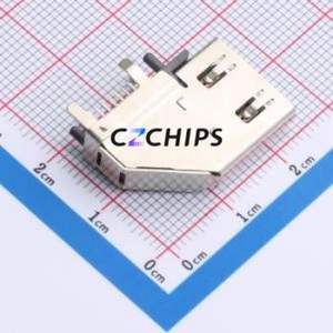 XDHF-1901-0811 HDMI Connector Through hole Component (THT) Connector HDMI-A Female 19P Side Insert - Product Image 2