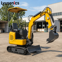 Mini Excavator Crawler Lyusenics 800kg Bersertifikasi CE dengan Mesin dan Transmisi KOOP untuk Penggunaan Pertanian, Kebun, dan Ladang