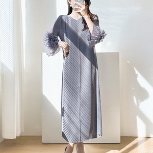 Robes midi formelles en polyester plissées à la mode pour femmes, élégantes et décontractées, grandes tailles - Product Image 5