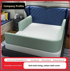 Barrière <span class=keywords><strong>de</strong></span> <span class=keywords><strong>lit</strong></span> sans perçage avec garde-corps pour enfants 100% coton pare-chocs souple Protection contre les collisions anti-chute barrière <span class=keywords><strong>de</strong></span> sécurité latérale pour bébé - Product Image 5